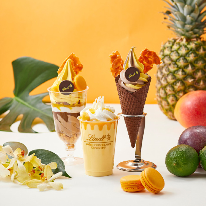 真夏に楽しむリンツのソフトクリーム♡パイナップルやマンゴーをミックスしたトロピカルなショコラスイーツに元気をもらおう！