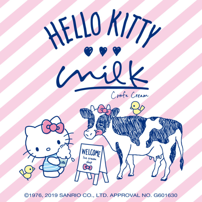 ハローキティと生クリーム専門店ミルクの可愛いコラボレーション☆ミルクとリンゴの美味しいスイーツは1ヶ月限定！！